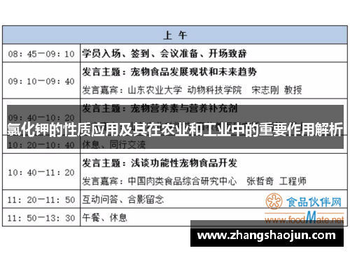 氯化钾的性质应用及其在农业和工业中的重要作用解析
